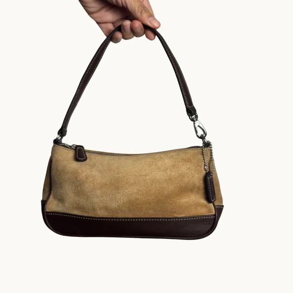 Vintage Y2K Coach Hamptons Suede Mini Demi Baguette 7753 purse